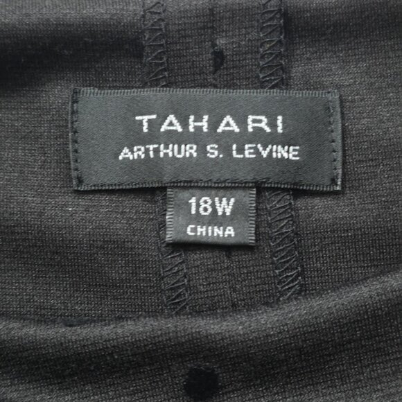 Tahari Arthur S. Levine Dress Womens 18W Black Polka Dots Layered Tiered Mature - Picture 3 of 16